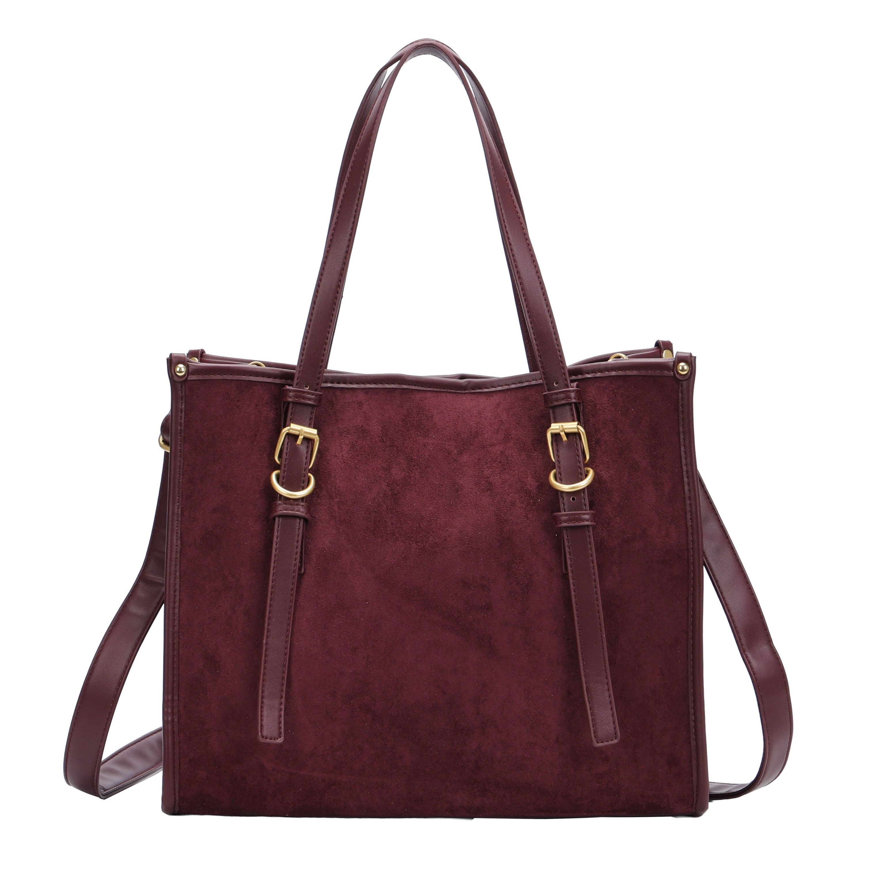 MIRROSI Shopper Damen Schultertasche in Wildleder-Optik, große Handtasche (Handtasche mit Magnetverschluss & Innenfach, ca. 34 x 13 x 29 cm), Neue Kollektion Herbst/Winter 2026