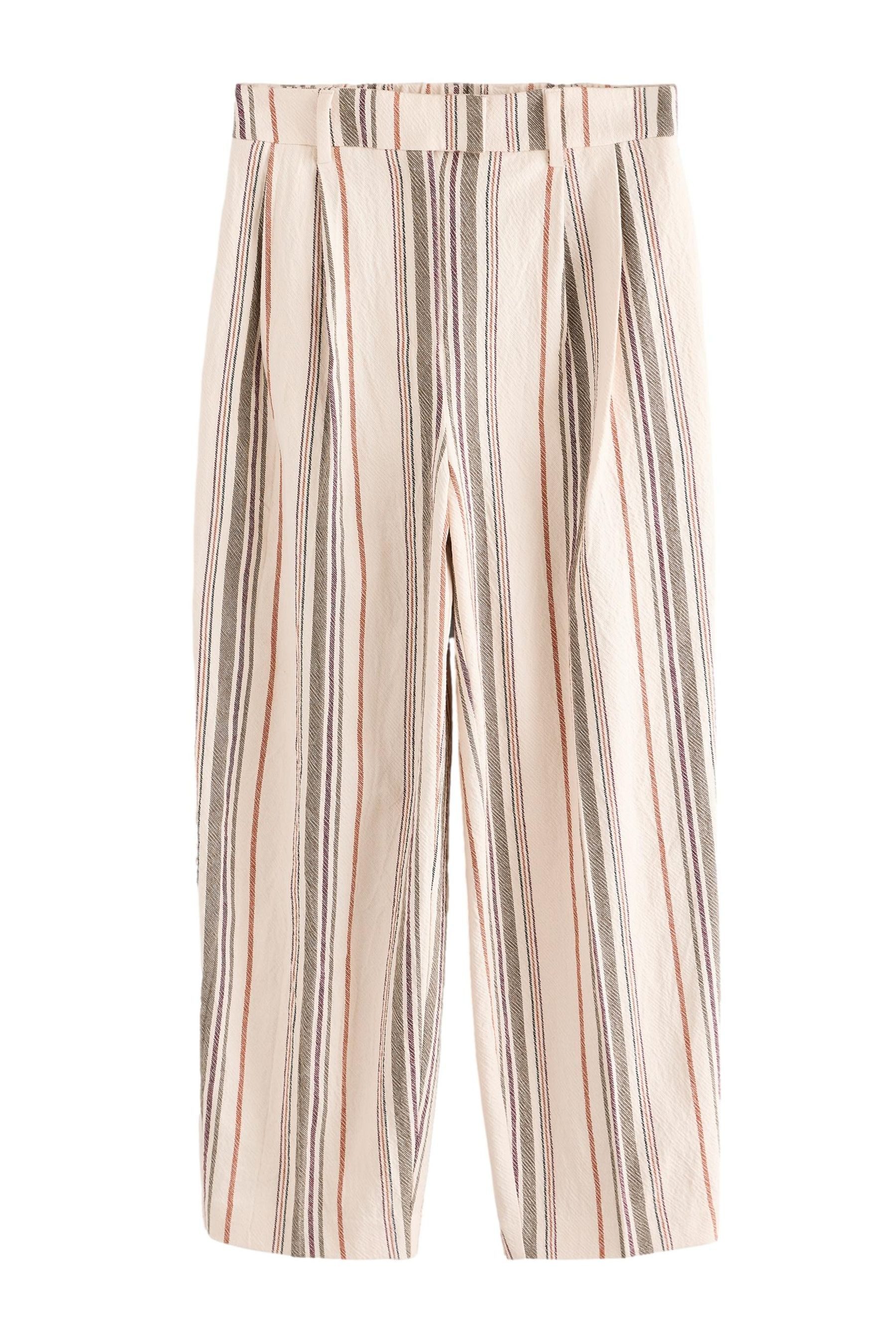 Next Stoffhose Gestreifte Hose mit Barrel-Beinschnitt, Baumwolle (1-tlg)