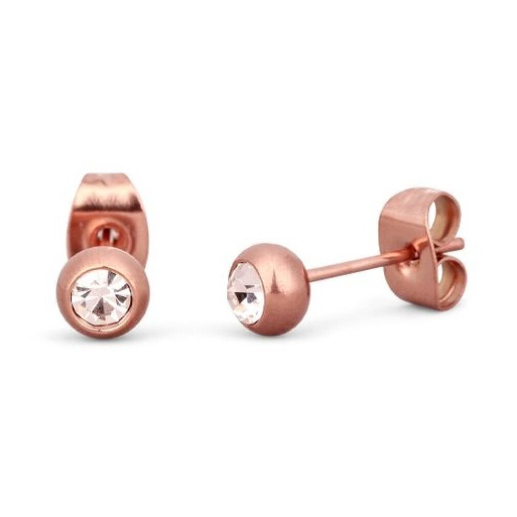 VUCH Ohrring-Set Pùvabné bronzové náunice s krystalem Gem Rose Gold