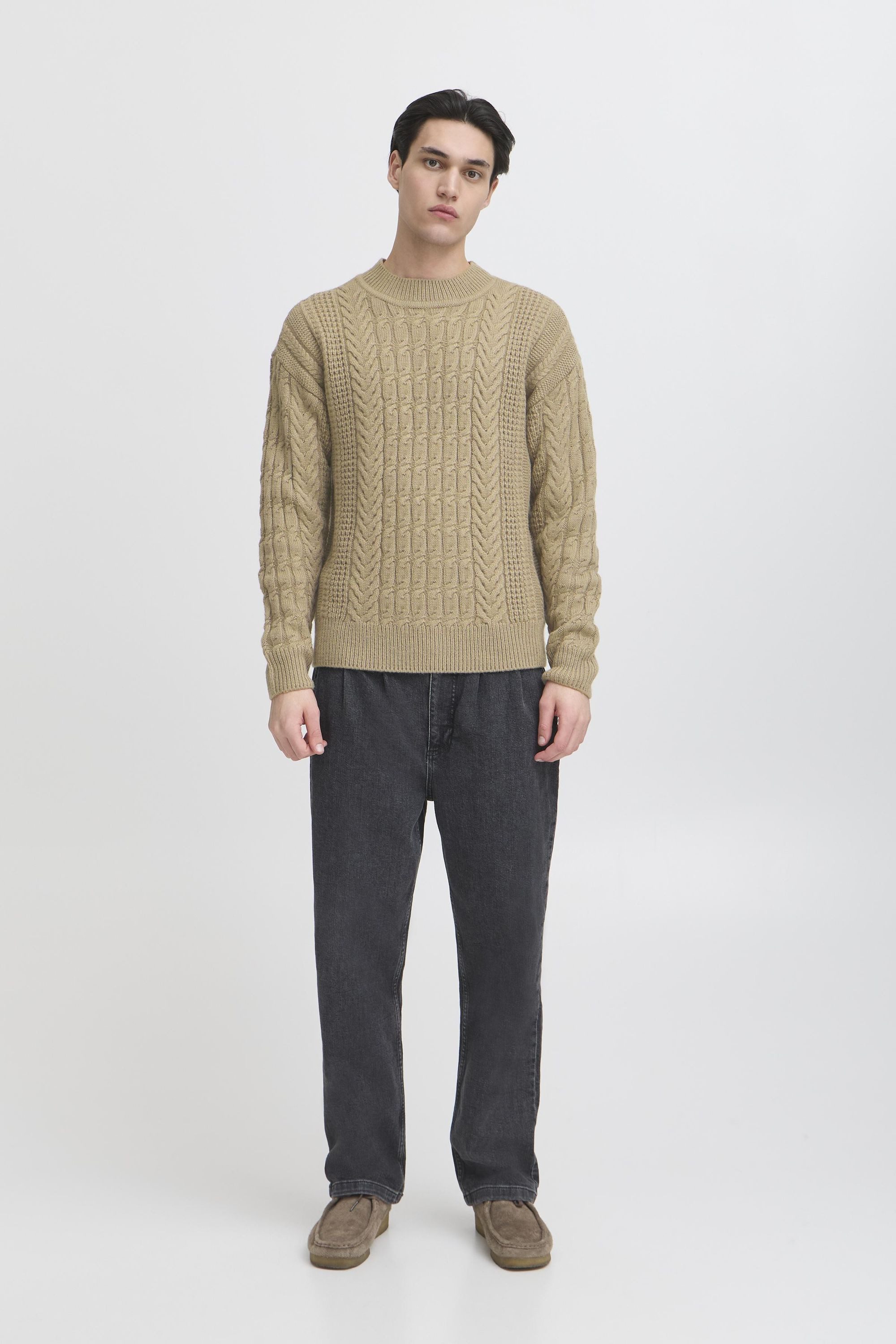 Casual Friday Strickpullover CFMillow Strickpullover mit kreativem Zopfmuster