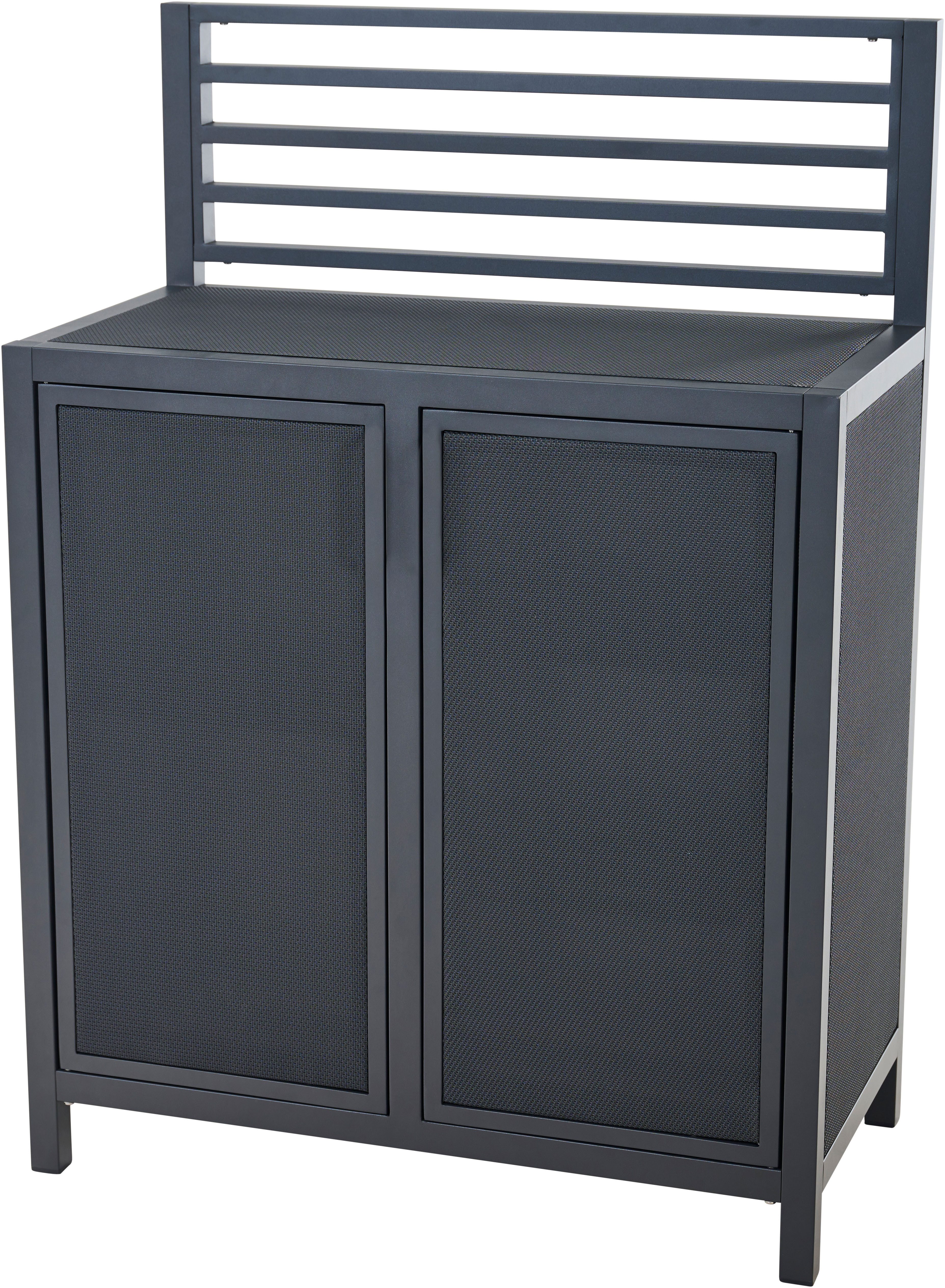 Siena Garden Gartentisch PALMA Mittelelement mit Gitter, Aluminiumrahmen, Ranotex® Bezug dunkelgrau