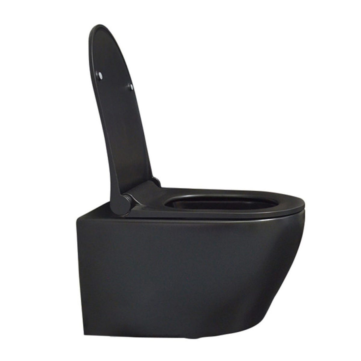 Belvit Tiefspül-WC UP100-AL6613-SET, Belvit Wand WC Set spülrandlos Schwarz matt mit Softclose WC Sitz