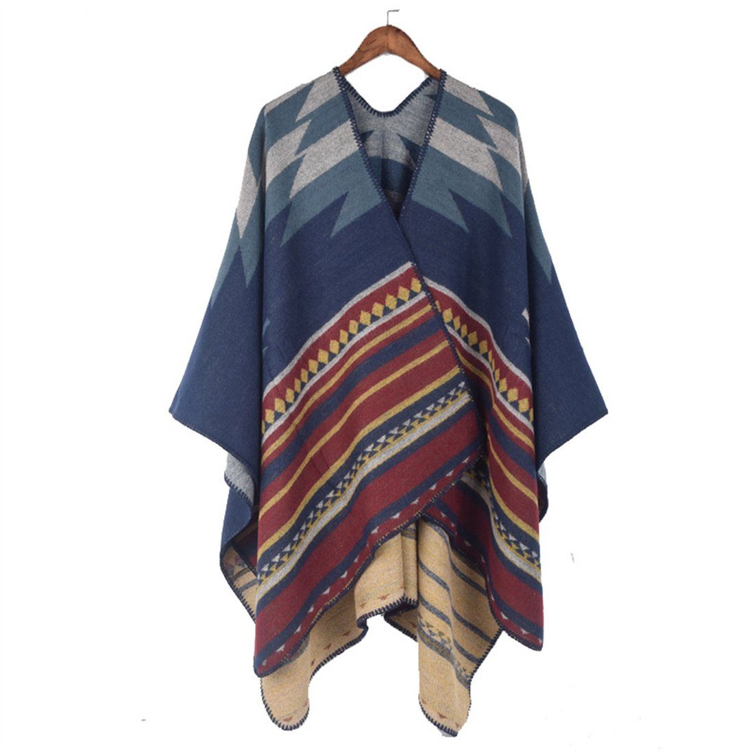 DÖRÖY Modeschal Vintage warme Schal modische Winter Shawl Umhang, Damen Strickjacke