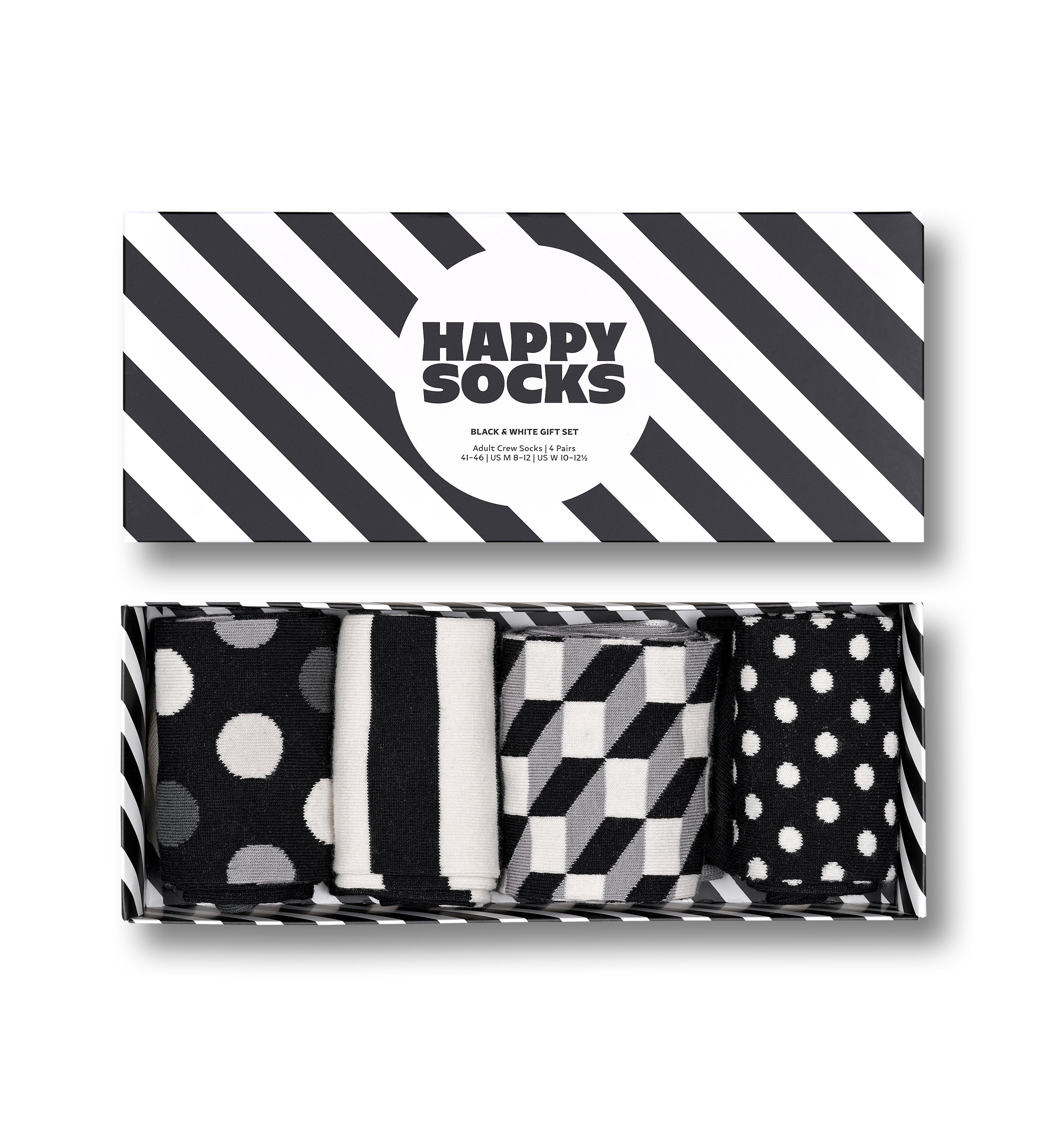 (Packung, Black Set & dark Socks Socken White Socks 4-Paar) Gift grey Happy Classic