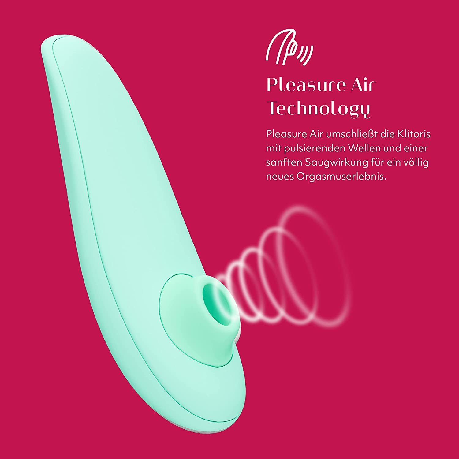 Pleasure Mint Afterglow , Air , 10 Womanizer Klitoris-Stimulator Soft-Touch-Oberfläche X, Classic Intensitätsstufen,