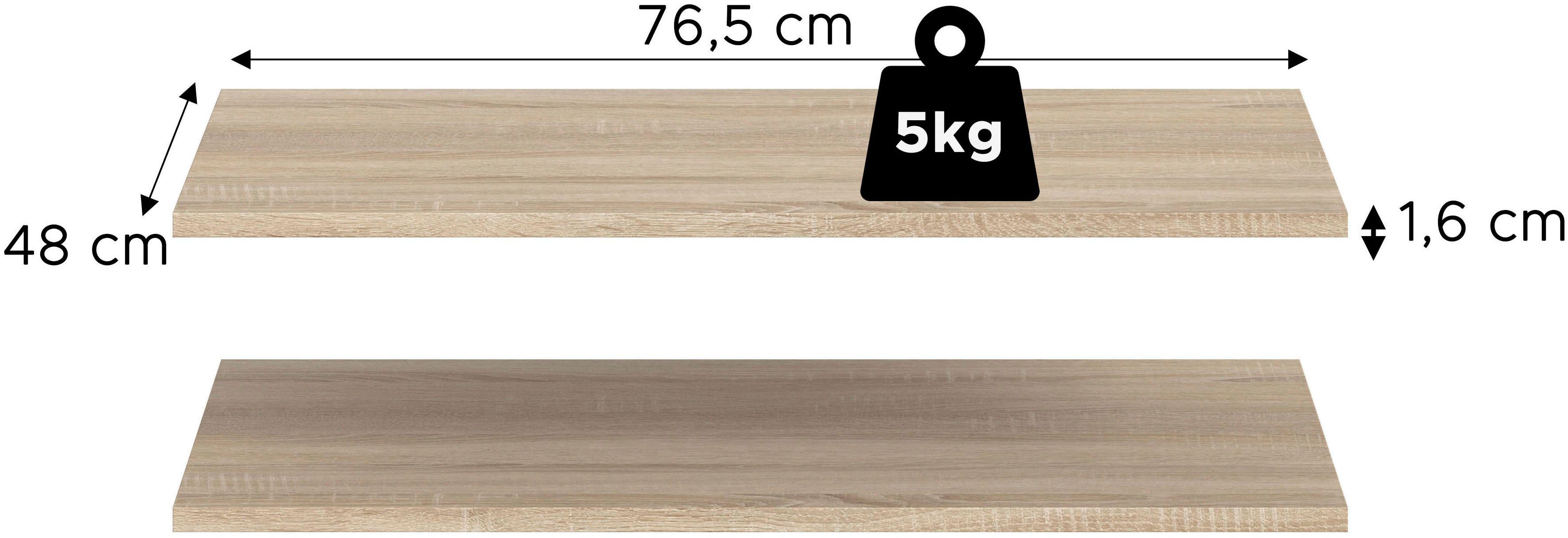 Home affaire Einlegeboden 2er Set, Breite 77 cm (2 St), Skarde, Einlegeboden 2er Set, 77 cm