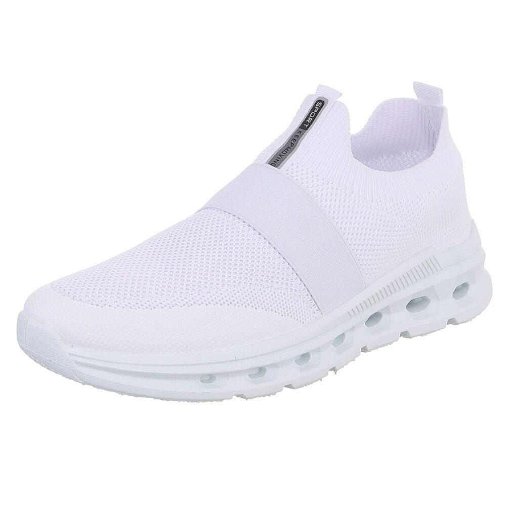 Coolwalk Herren Slip-On Sneaker Knit mit Profilsohle Slipper (91563616) Flach Sneakers in Weiß