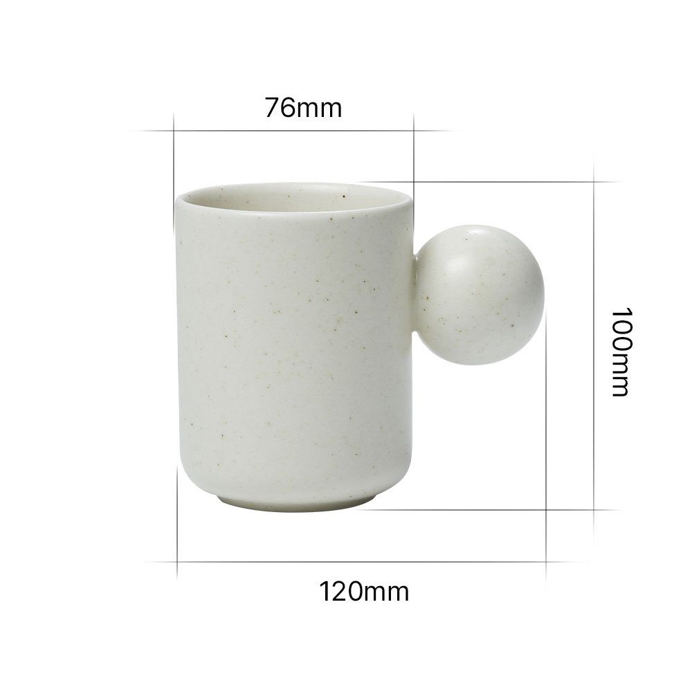 NEOFLAM® Tasse Better 300ml Ball Cadmium & natürliche Finger 100% Frei Blei PFOA, Keramik, Keramiktasse Weiß, Keramik, - von