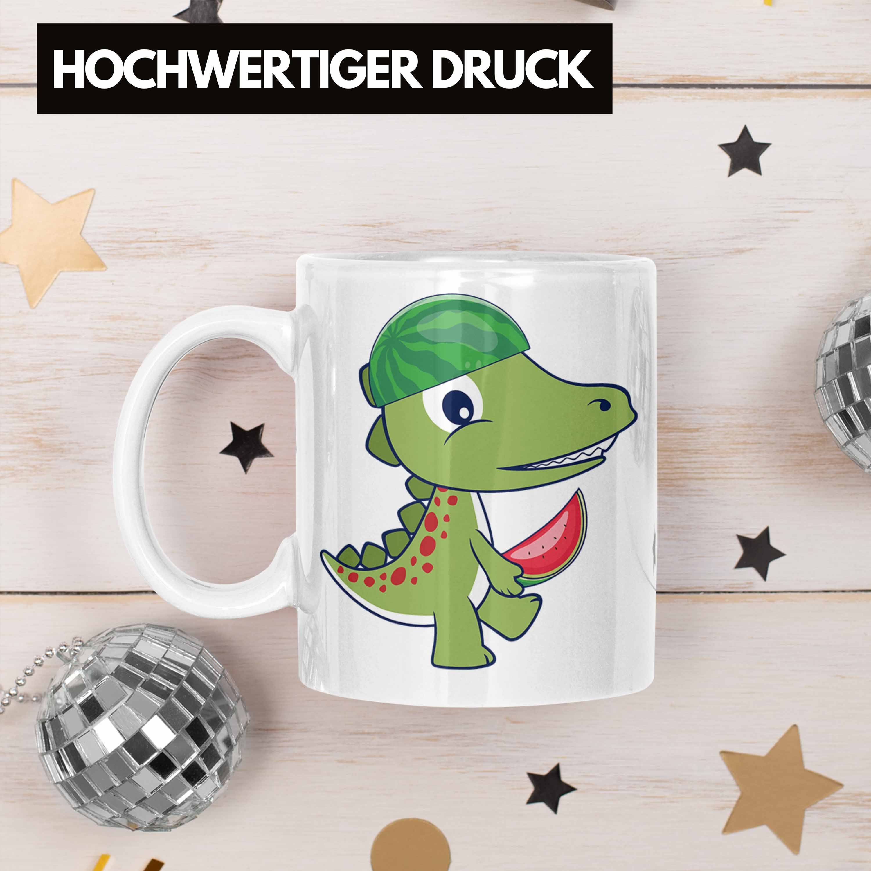 Trendation Lustiger Tasse Weiss Geschenk Dinosaurier Tasse Geburtstag - Dino T-Rex Geschenkidee Jungs Trendation