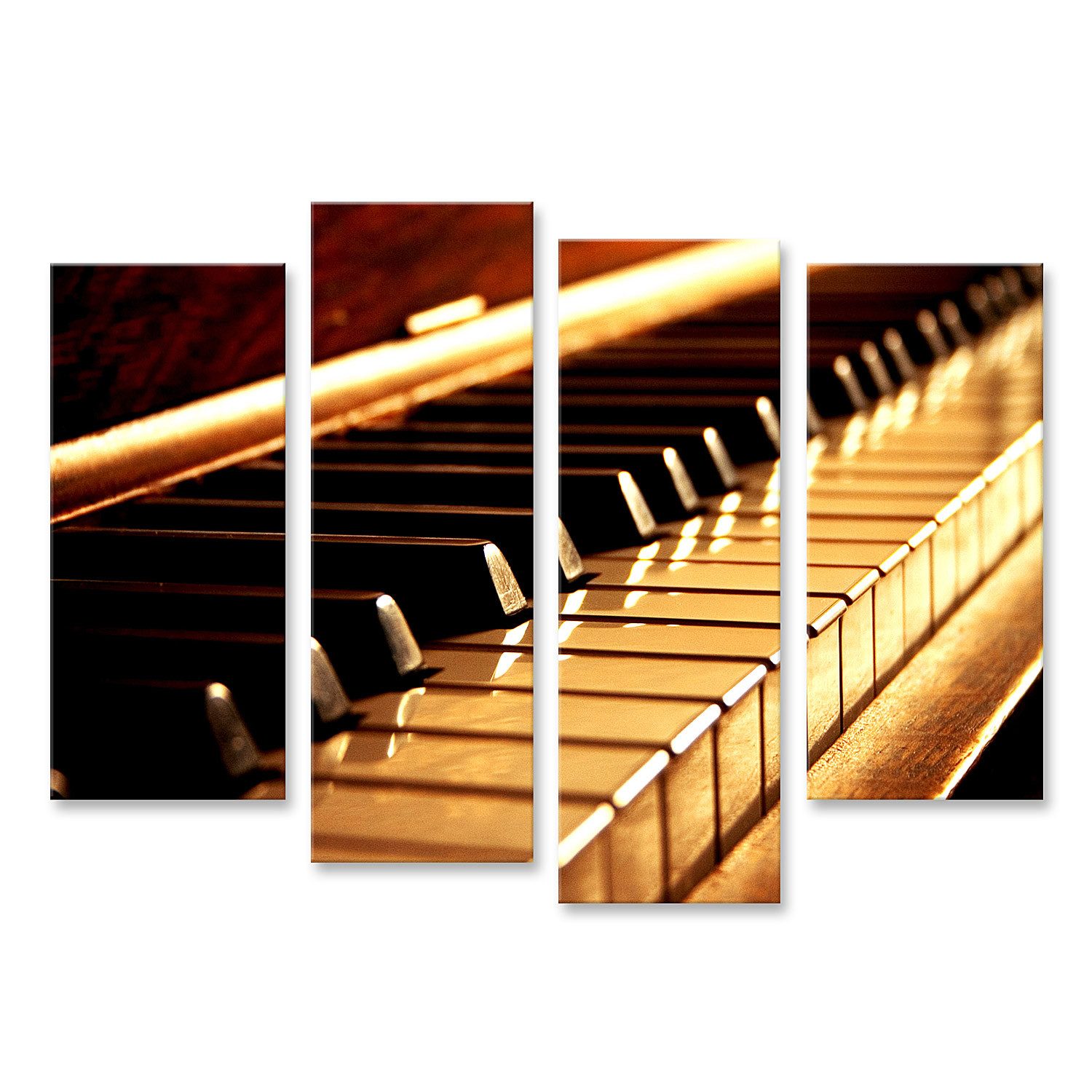 Leinwandbild Goldene Klavier Tasten Piano Bilder