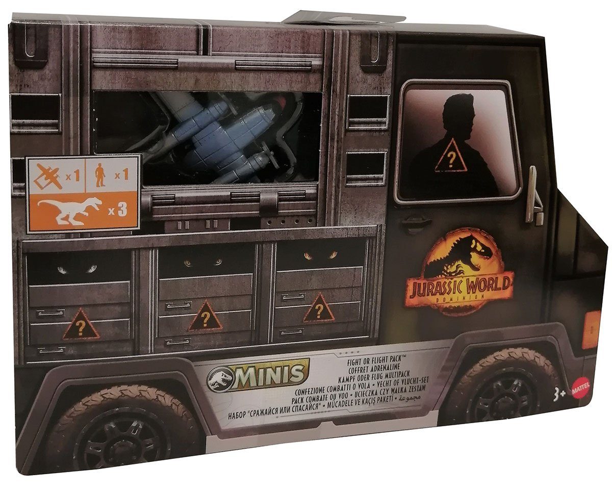 Mattel® Actionfigur Mattel GWP73 Jurassic World Dominion 5er Set Mini Figuren 1 Flugzeug &
