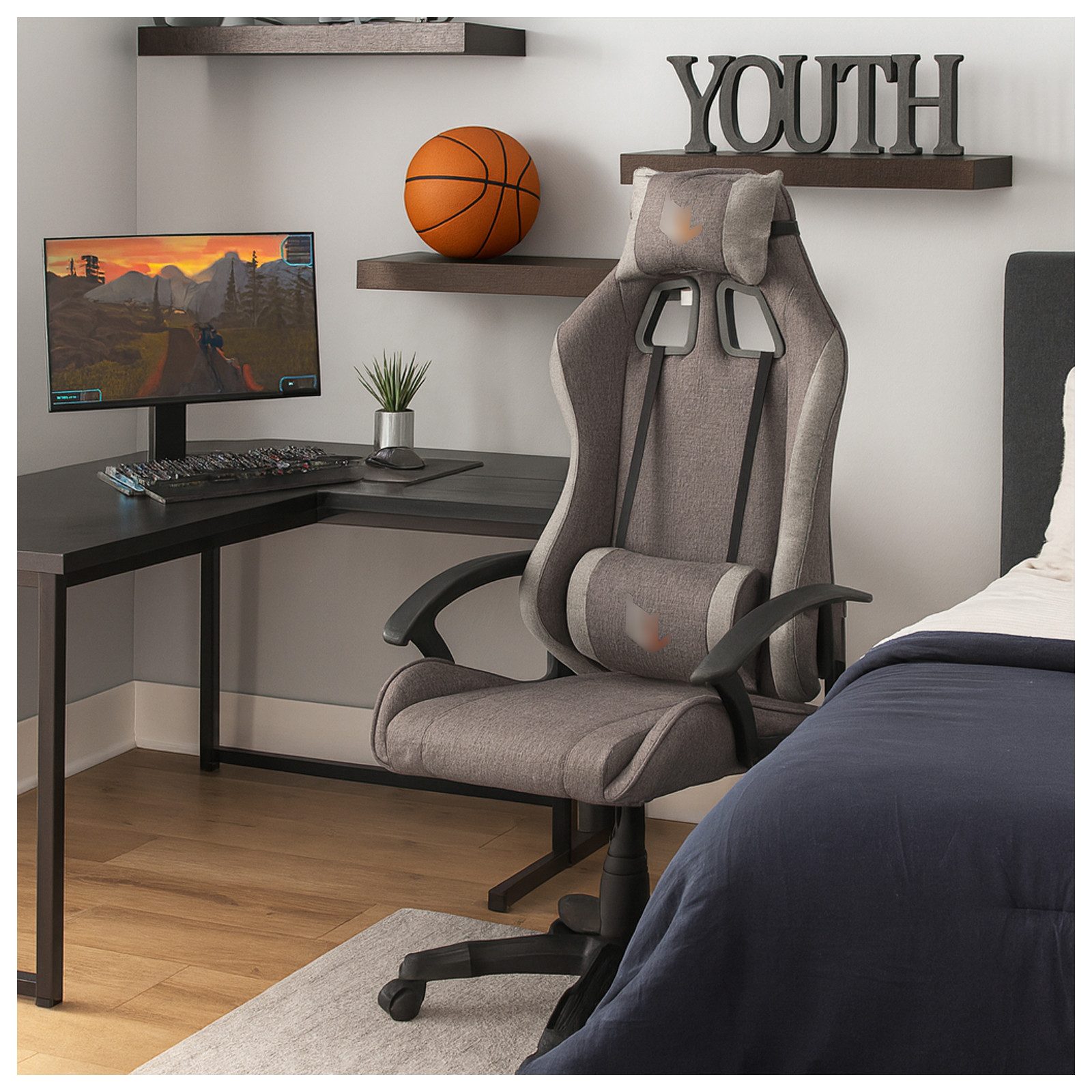 HTI-Living Schreibtischstuhl Ergonomischer Schreibtischstuhl Roya Grau (Stück, 1 St)