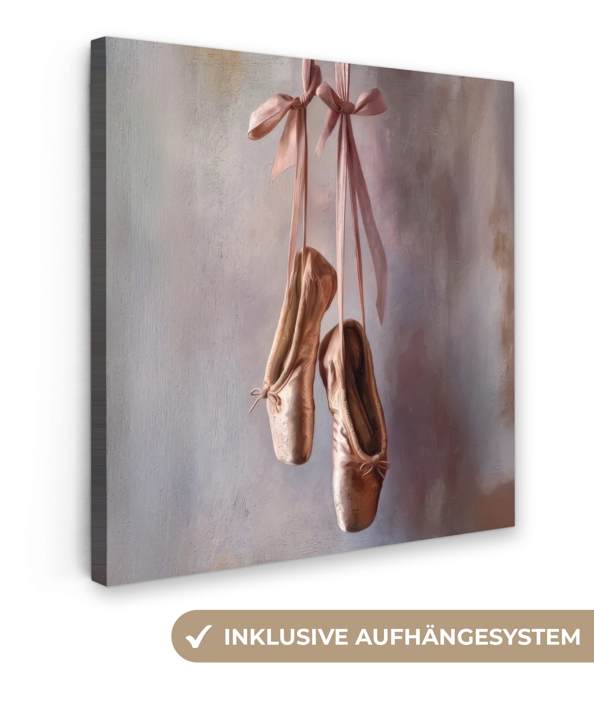 OneMillionCanvasses® Leinwandbild Ballettschuhe - Satin - Erdtöne, Fotodruc günstig online kaufen