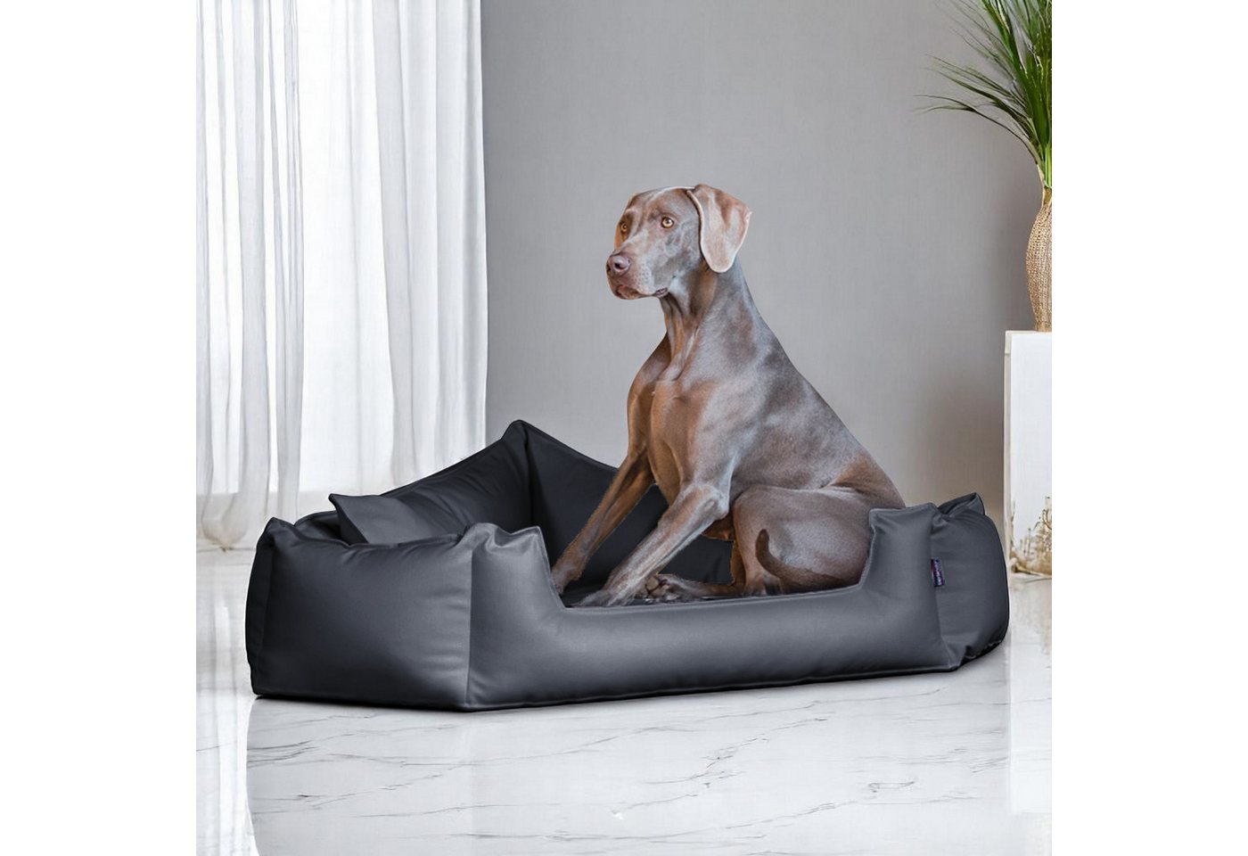Thumbnail - tierlando® Tierbett Orthopädisches Hundebett Spencer Ortho Plus fünfeckig Kunstleder