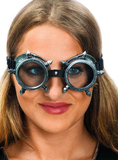 Metamorph Kostüm Steampunk Brille silber, Beliebtes Accessoire für Steampunk Kostüme