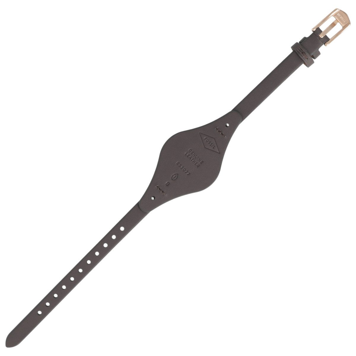 Fossil Uhrenarmband 8mm Leder Grau ES-3077 LB-ES3077