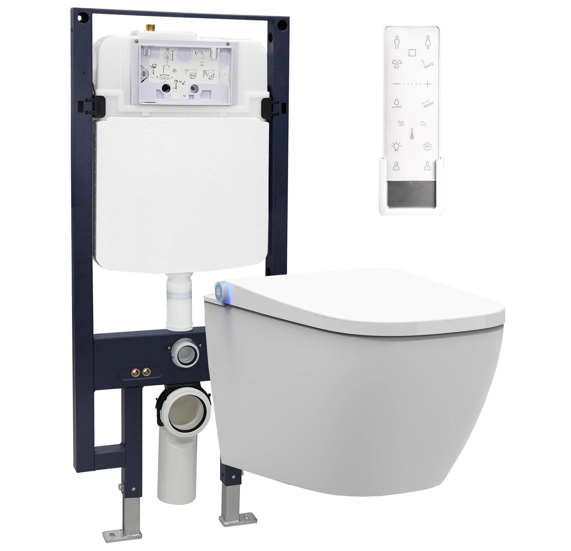 Bernstein WC-Komplettset Dusch-WC PRO+ 1104, Wandmontage, (Vorwand-Set 3-St. WC, Vorwandelement, Betätigungsplatte), Mit Vorwandelement G3008