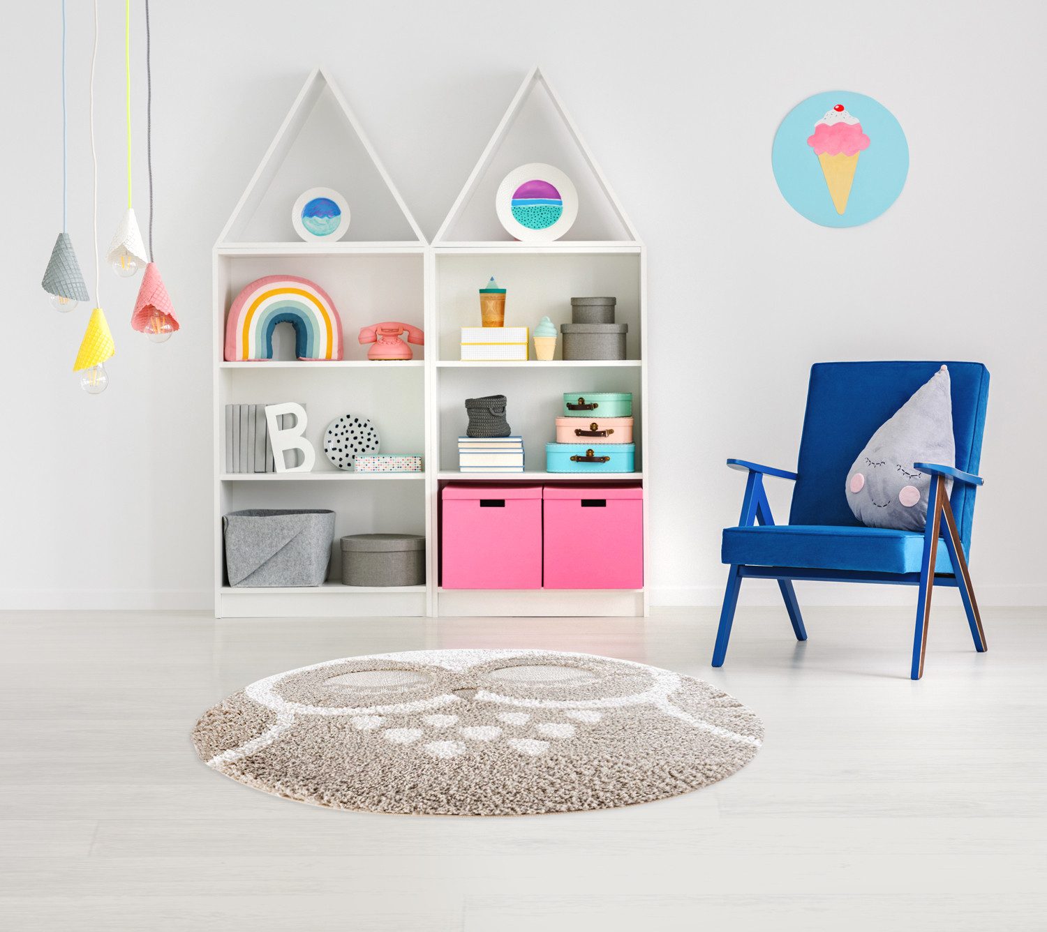 Rikmani Kinderteppich Hochflorteppich für Kinderzimmer weich günstig online kaufen