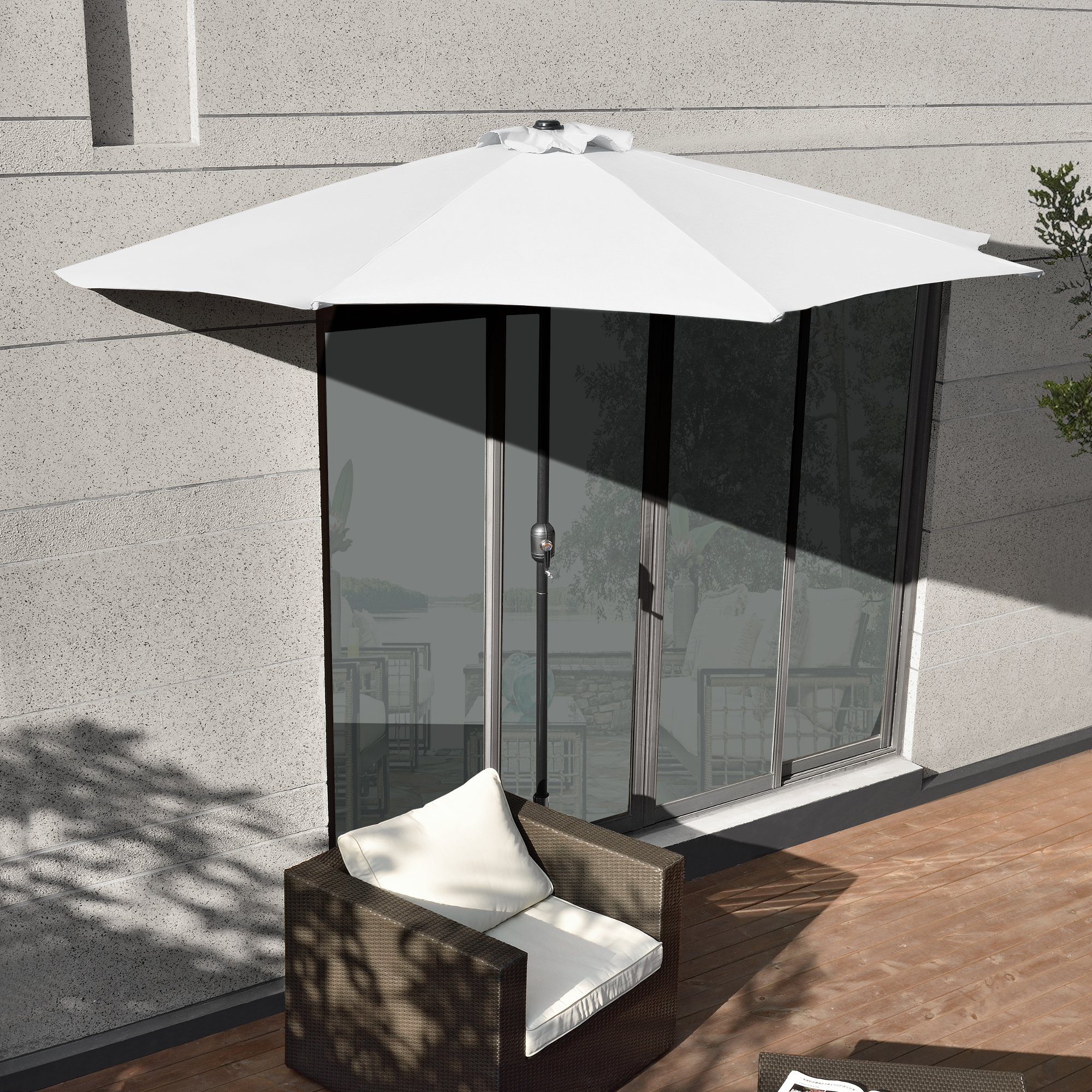 casa.pro Sonnenschirm, »Eger« Halbschirm Kurbelschirm 230x300x150cm günstig online kaufen