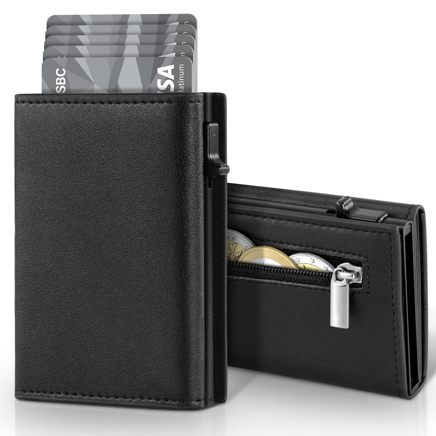 Geldbörse Geldbörse Herren Slim Wallet RFID Blocking Kohlefaserleder