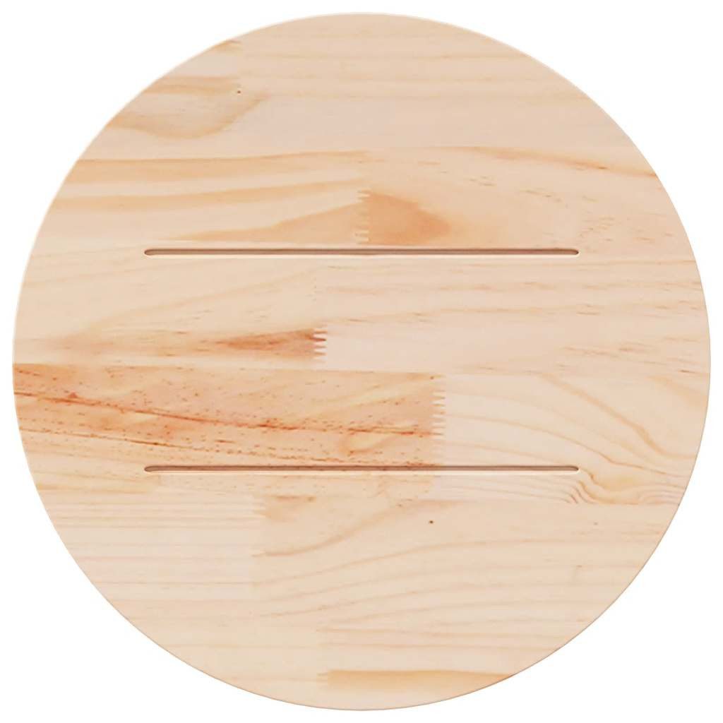furnicato Tischplatte Runde aus massivem Kiefernholz Ø70 x 2,5 cm natur (1 St), Unbehandelte Platte als Esstisch oder Beistelltisch für den Garten