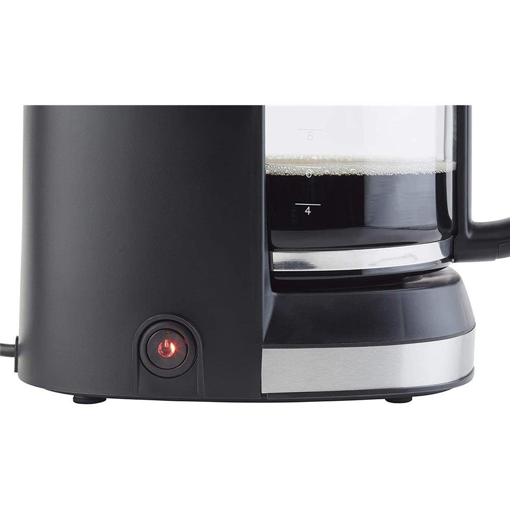 KORONA Filterkaffeemaschine, Schwarz / Edelstahl, 10 Tassen, 1,25 L, 1x4 Filtereinsatz, 80 Watt, Abschaltautomatik, Wasserstandsanzeige, Warmhaltefunktion, Kaffeeautomat