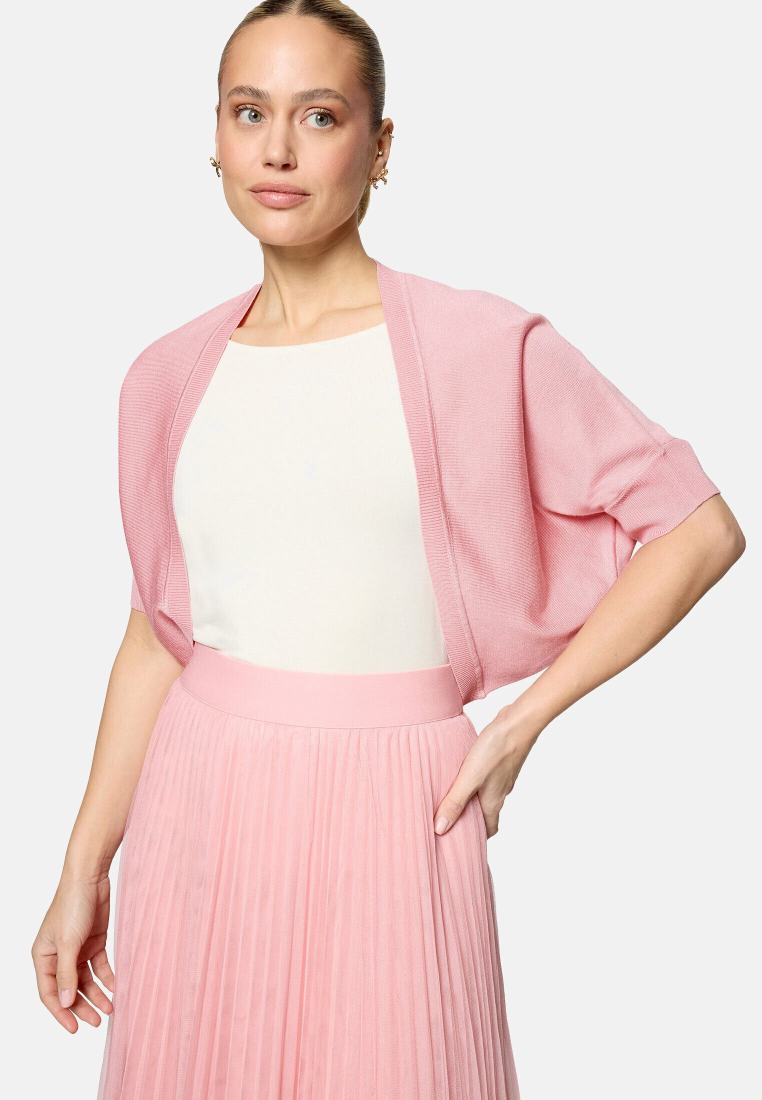 Zero Strickjacke Damen kurzarm (1-tlg) Plain/ ohne Details