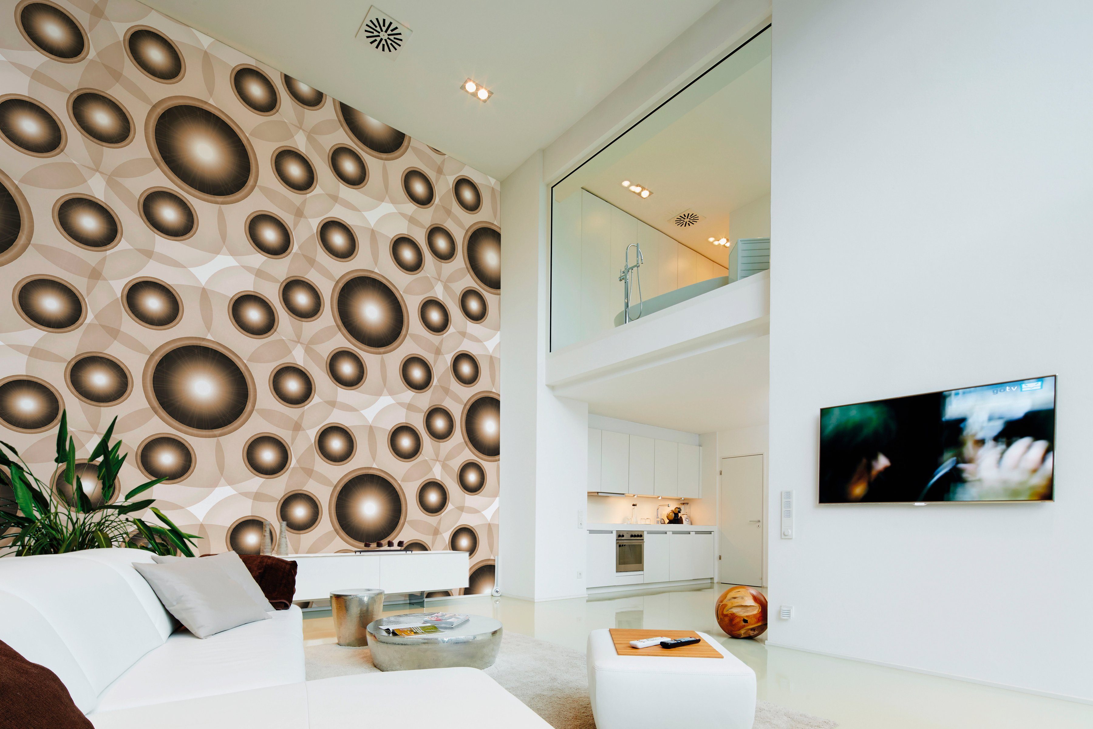 Architects Paper Fototapete Atelier 47 Circle Artwork 1, glatt, Mit Punkten, (5 St), Vlies, Wand, Schräge, Decke