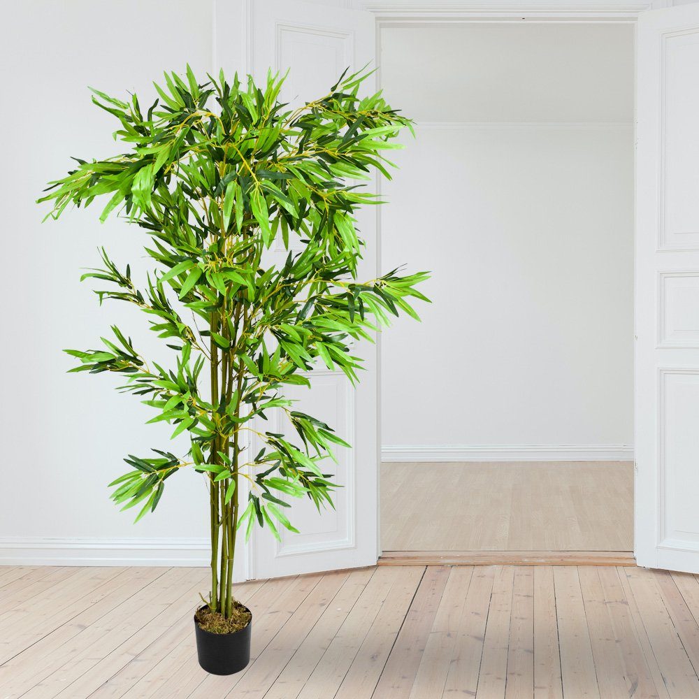 180cm Pflanze Kunstpflanze Kunstpflanze Decovego, Bambus Künstliche Decovego