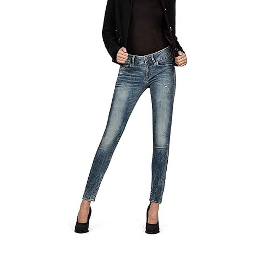 G-STAR Gerade Джинсы Damen Lynn Mid Skinny Джинсы Women Superstretch Hose Blau 24W / 32L (1-tlg) Damen Lynn Mid Skinny Джинсы