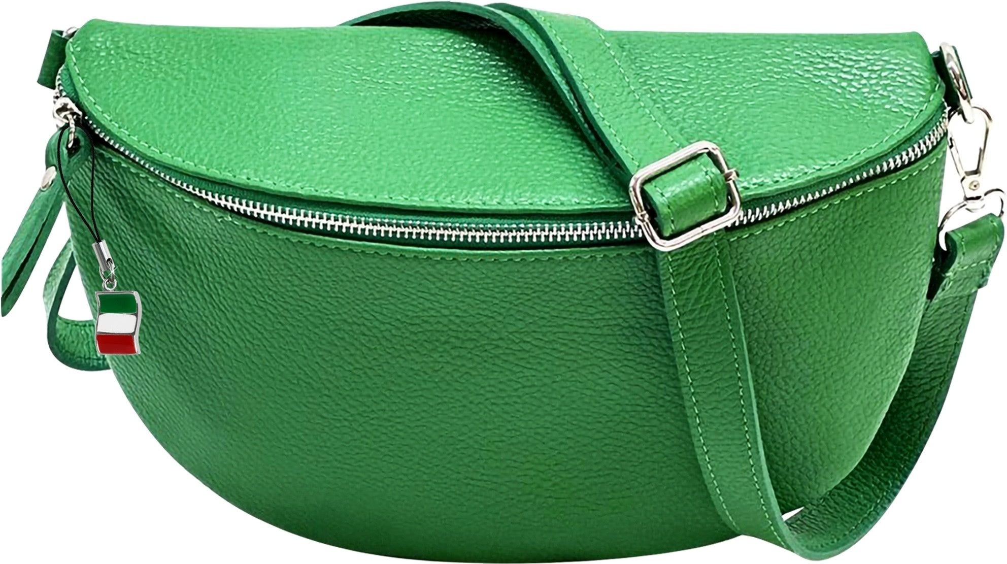 FLORENCE Florence Echtleder Bauchtasche groß Damen (Gürteltasche), Damen Gürteltasche Leder, hellgrün ca. 29cm x ca. 19cm
