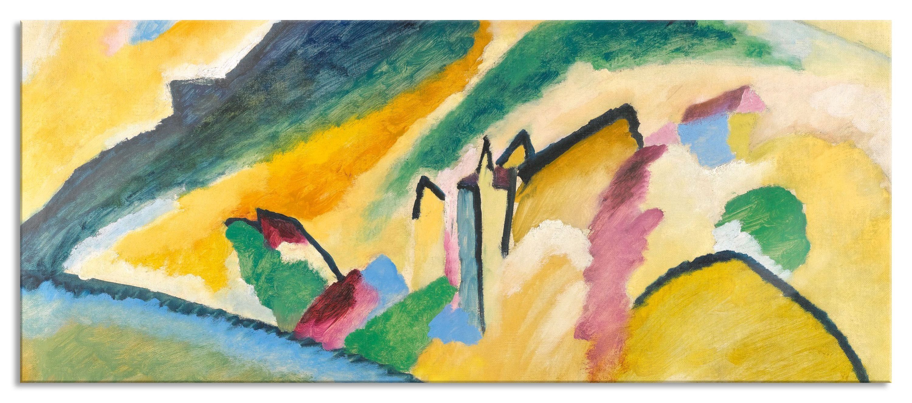 Pixxprint Glasbild Wassily Kandinsky - aus (1 Echtglas, und St), Kandinsky Wassily Komposition - Aufhängungen inkl. Komposition, Glasbild Abstandshalter