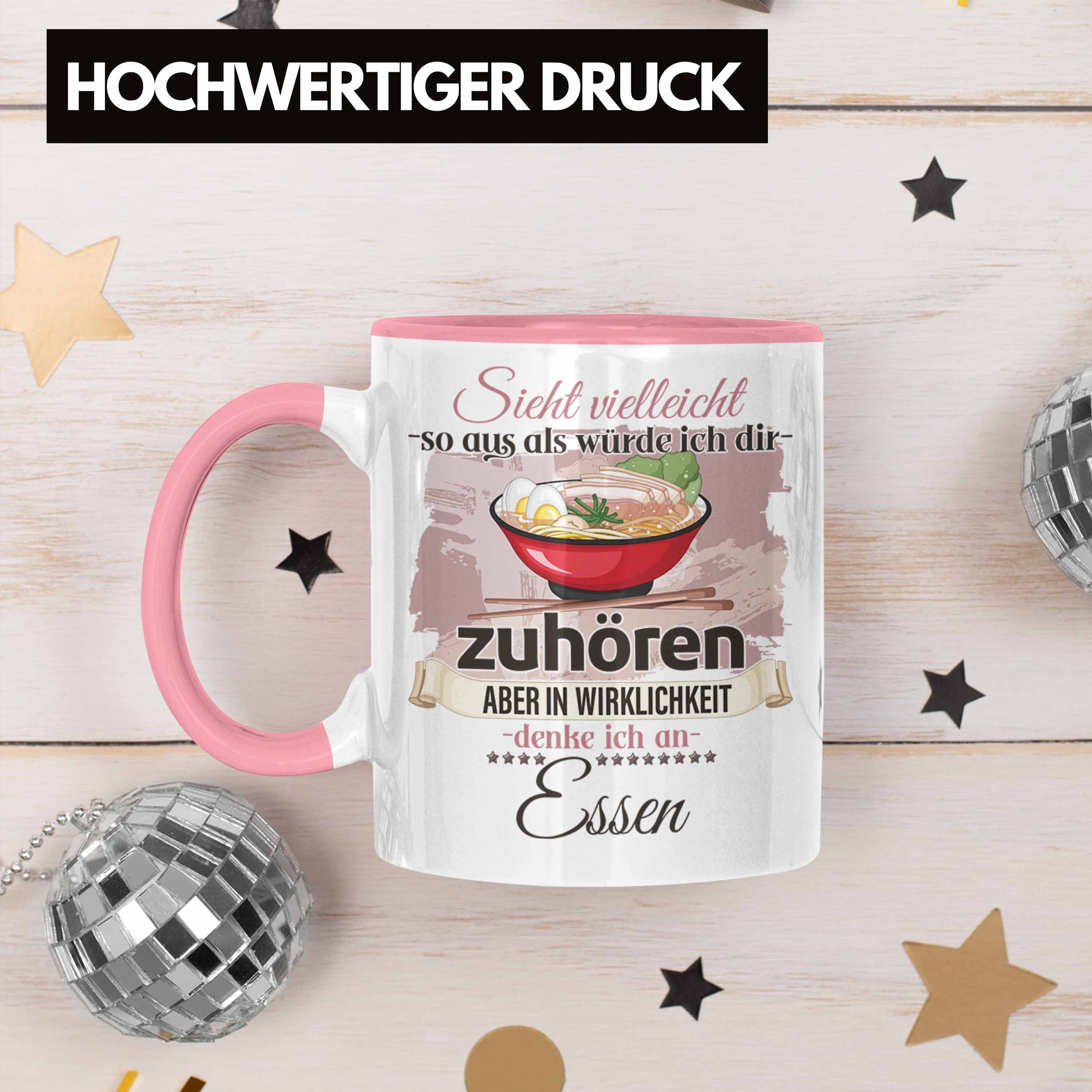 Trendation Tasse Trendation - Lustige Geschenkidee Geschenk Essen Liebhaber Tasse Essen Rosa