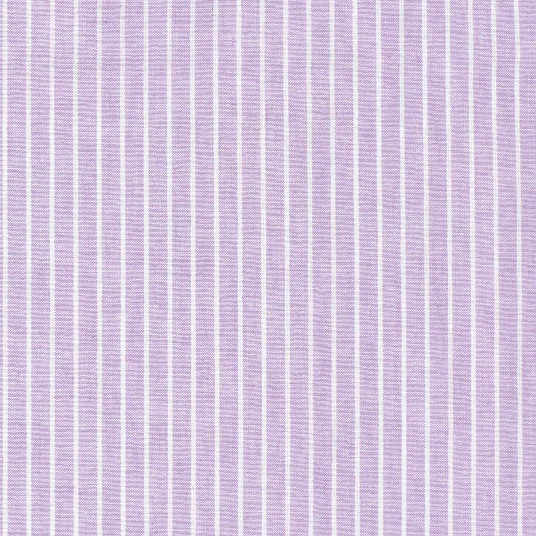 maDDma Stoff Halbleinen Stoff Meterware Chambré Streifen Leinen Baumwolle Webware, lila