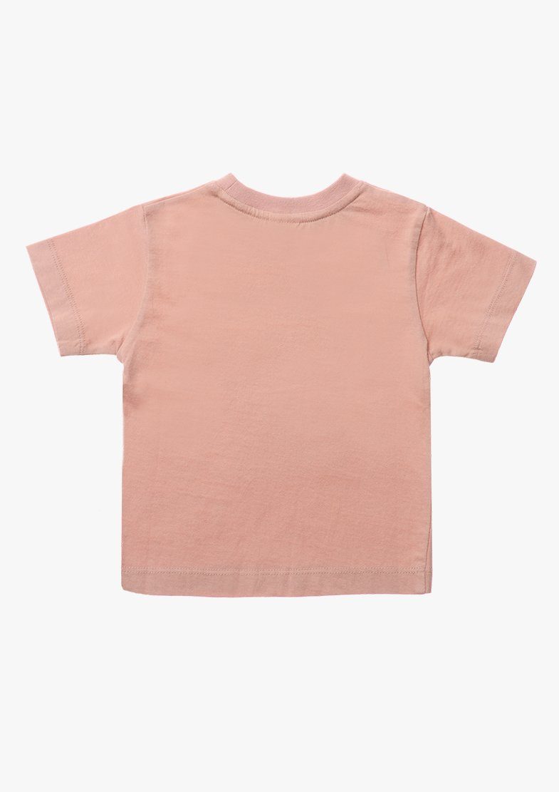 Design schlichtem Rundhals-Ausschnitt rosa T-Shirt in Liliput mit