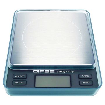 Dipse Küchenwaage TP-2000 Digitalwaage mit Auflösung 0,1 und Wiegelast von 2000g