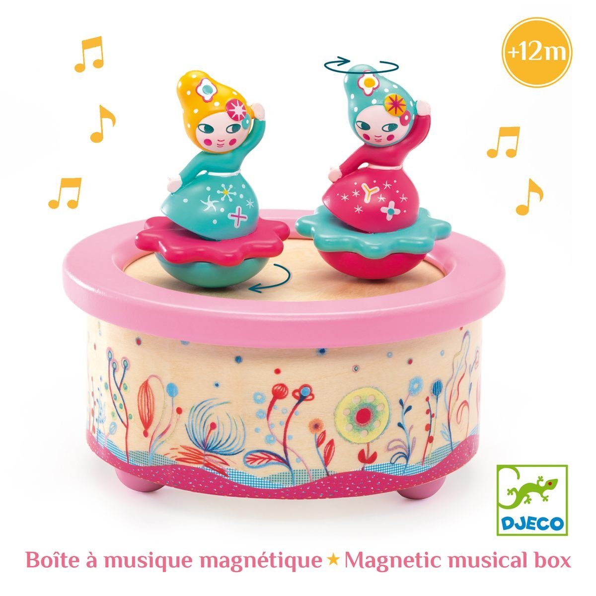 DJECO Spieluhr Magnetische Spieluhren mit zwei tanzenden Figuren