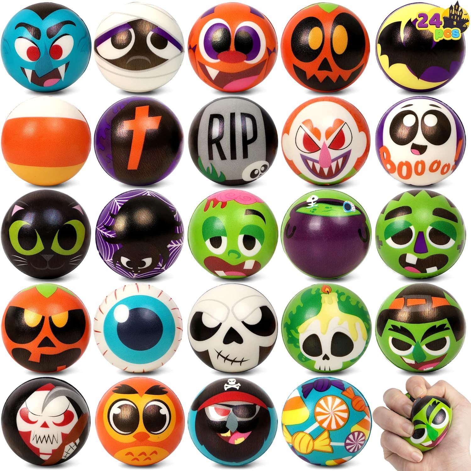 JOYIN Anti-Stress-Ball JOYIN 24 Halloween Squishy Antistressbälle, langsam steigend