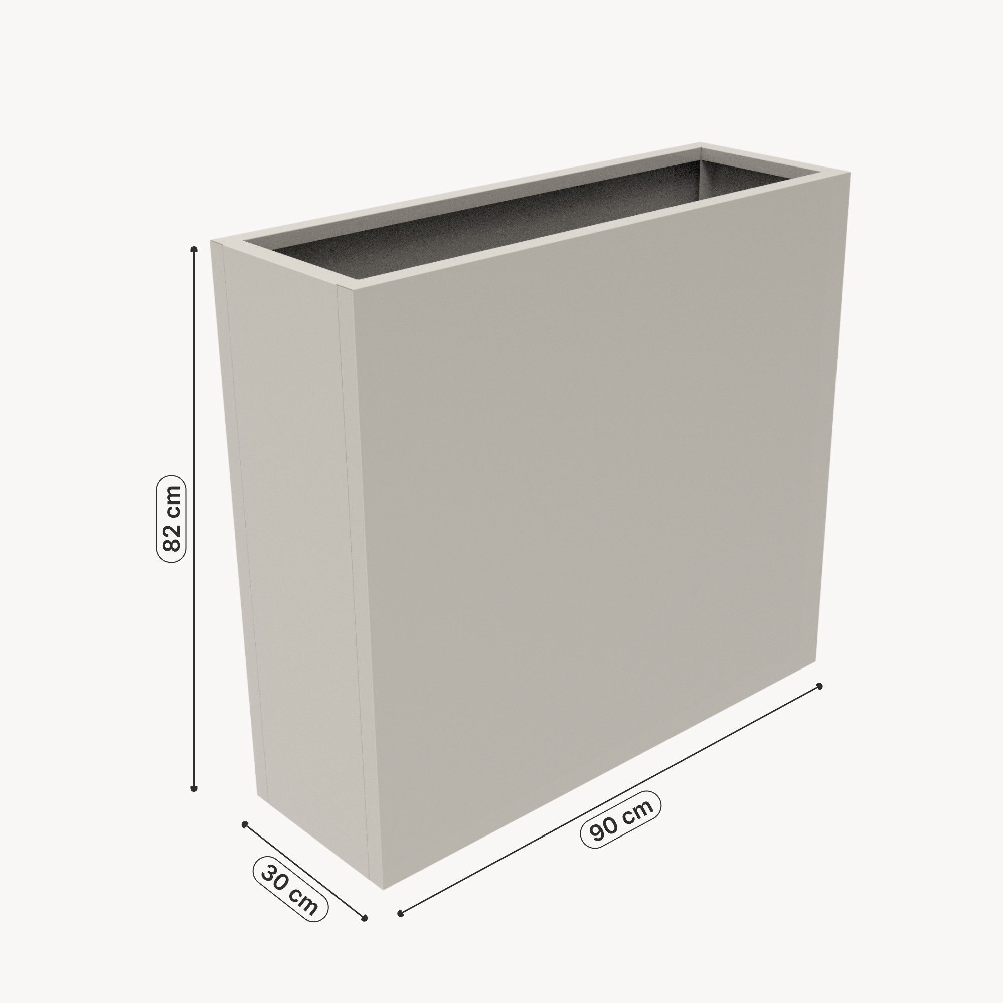 casa.pro Pflanzkübel, »Vaargel« Blumenkasten 82x90x30 cm verzinkter Stahl Knoblauchbeige