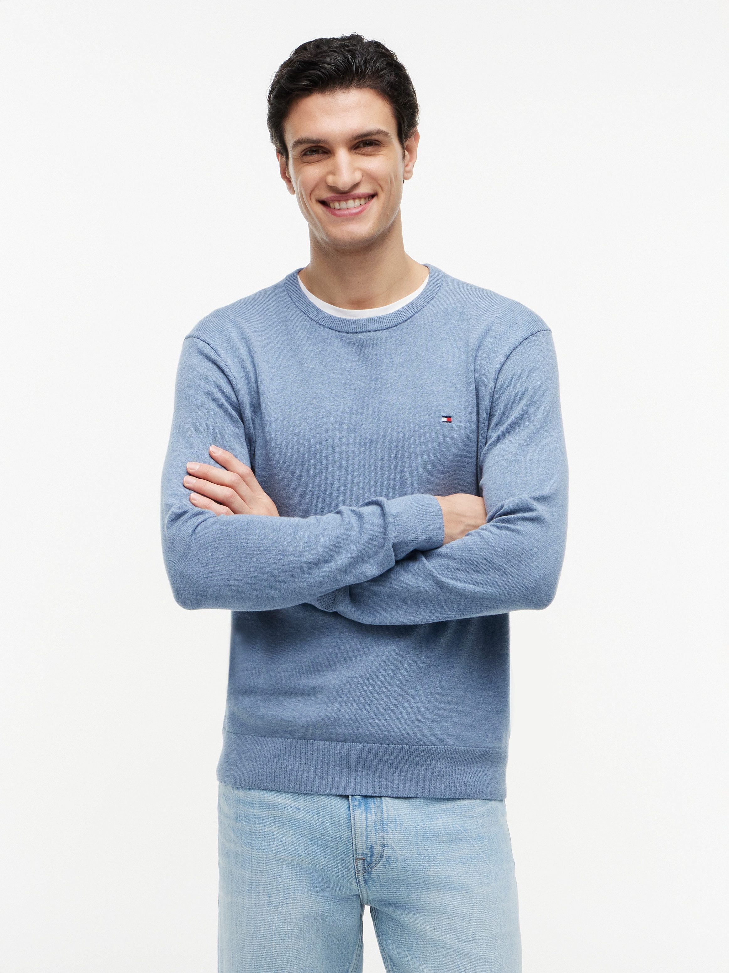 Tommy Hilfiger Rundhalspullover ESSENTIAL COTTON Crewneck Regular Fit Premium Mode