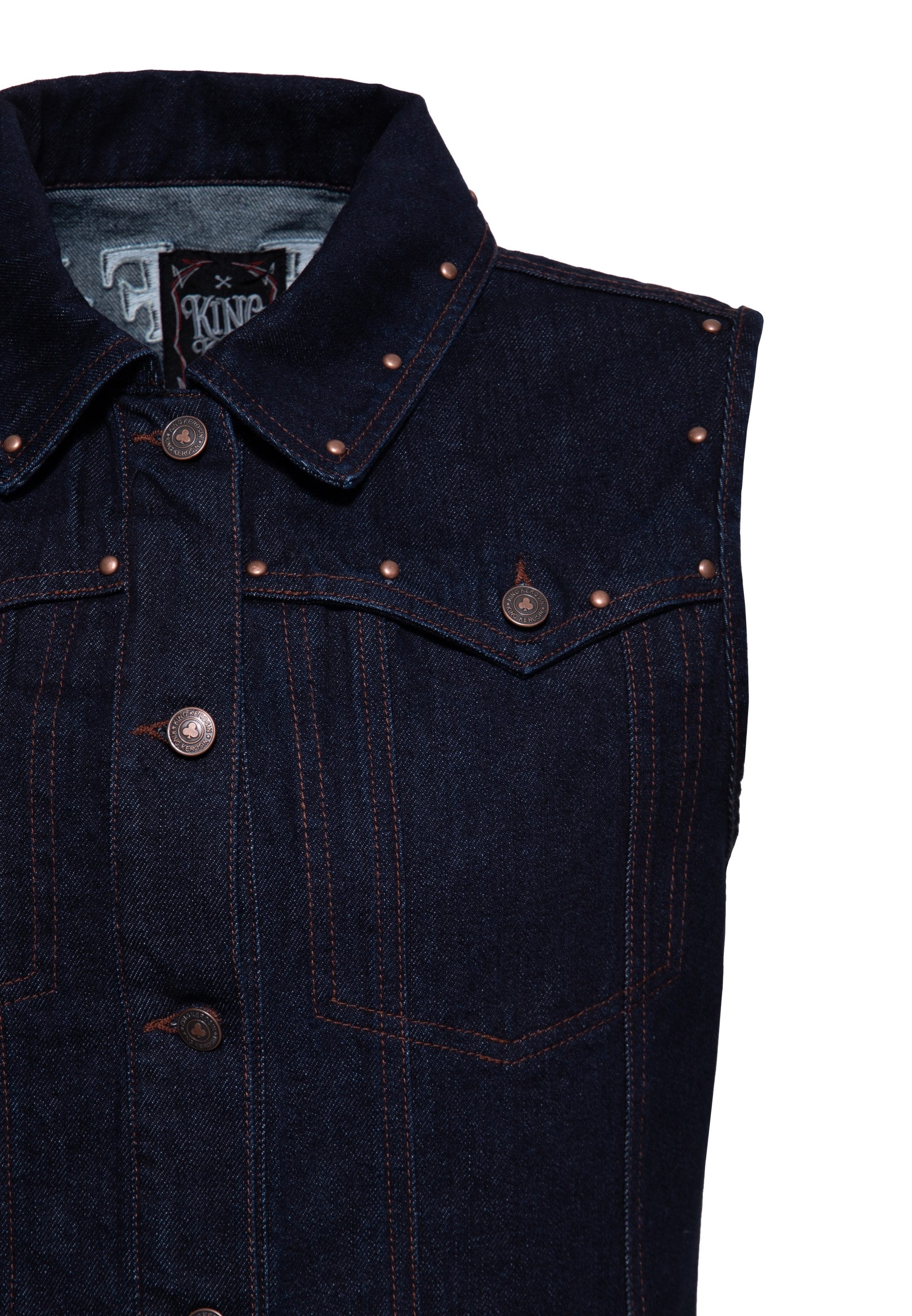 KingKerosin Jeansweste Ride Fast Die Last mit Nieten