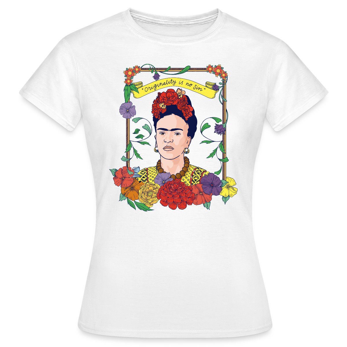 Spreadshirt T-Shirt Frida Kahlo Mit Rahmen günstig online kaufen