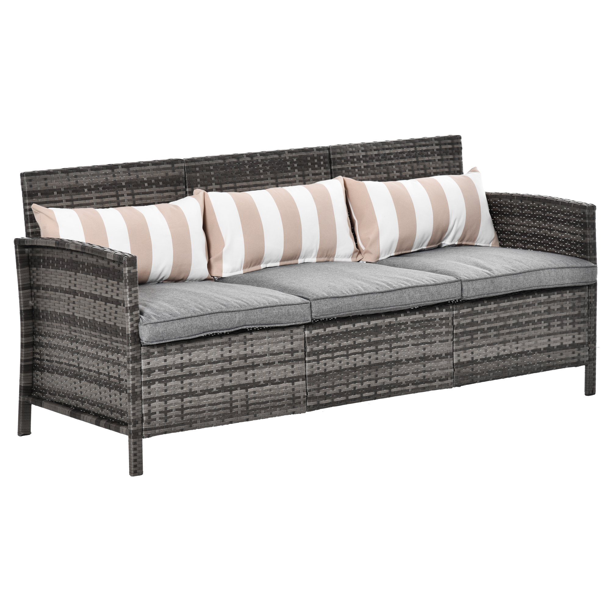 Outsunny Gartenbank »Rattan Loungesofa als 3Sitzer« Rattan.info