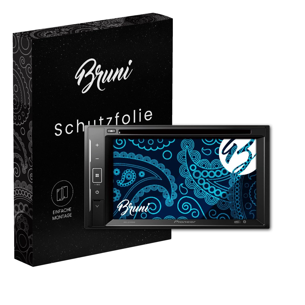 Bruni Schutzfolie Glasklare Displayschutzfolie für AVH-A240DAB, (2 Folien), praktisch unsichtbar