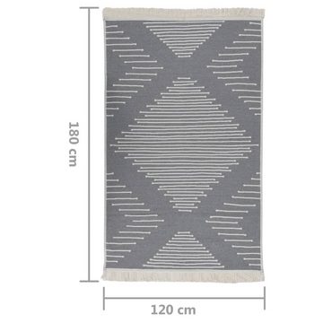 Teppich Teppich Dunkelgrau 120x180 cm Baumwolle, vidaXL, Rechteckig