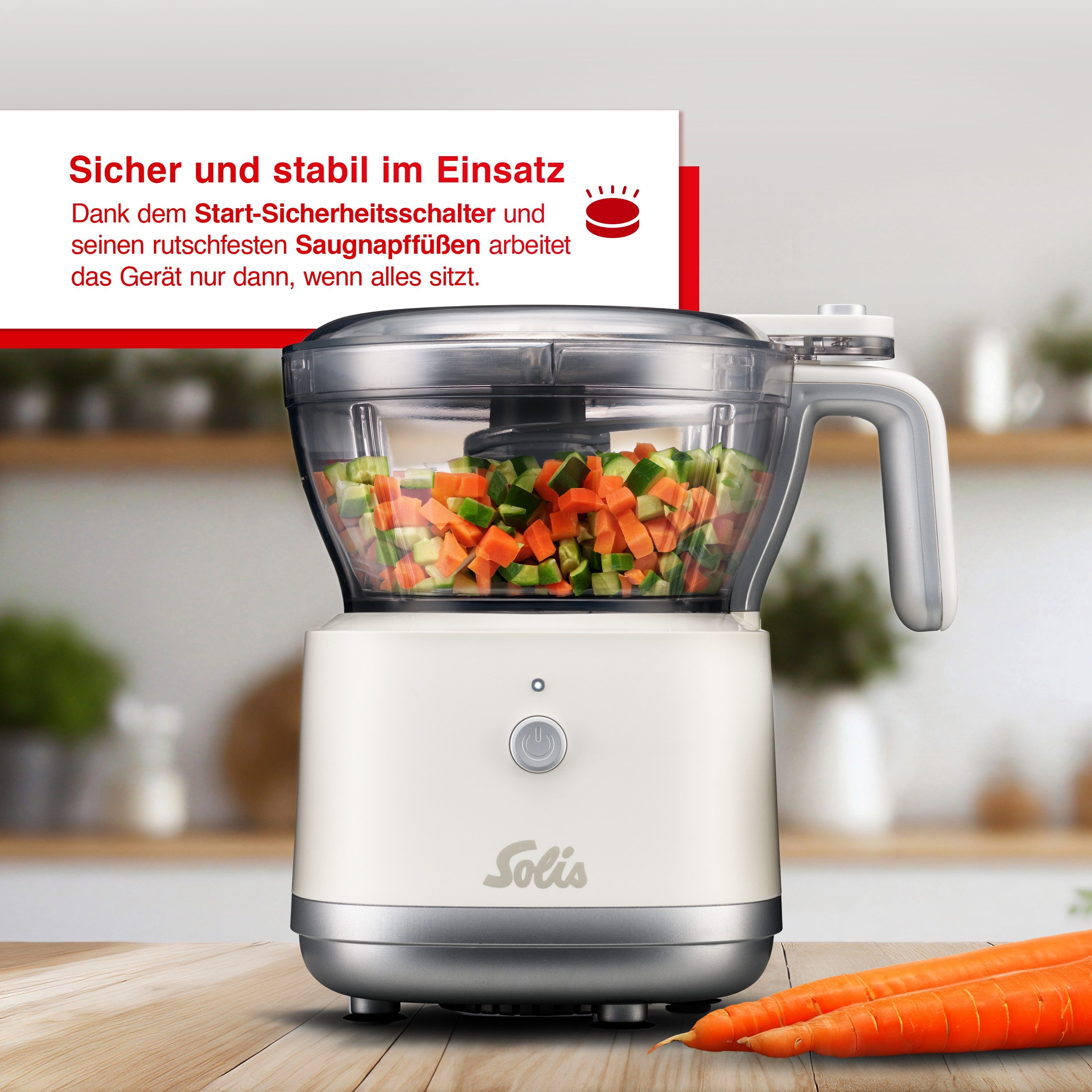 SOLIS OF SWITZERLAND Zerkleinerer Multi-Chopper, Typ 8330, 200 W, Multifunktional, Schlagbesen-Funktion, transparent
