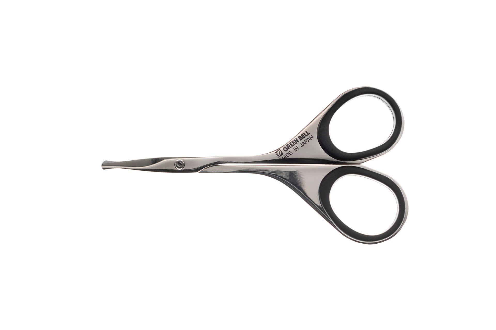 Seki EDGE Nasenhaarschere G-2113, Made in Japan, 90mm, Nasenhaarschere mit abgerundeten Spitzen und EVA-Ringen, Edelstahl