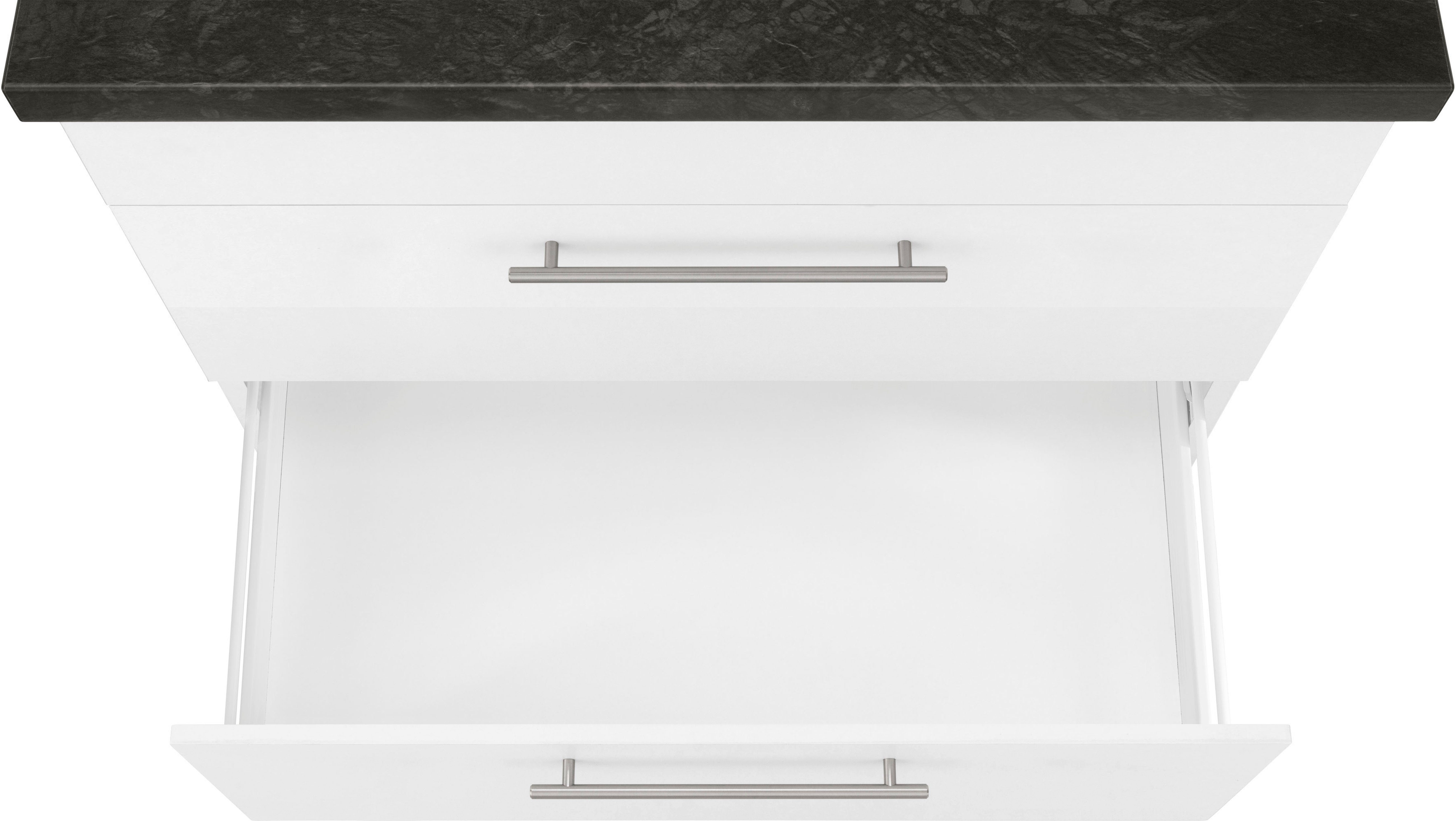 Weiß Unna breit weiß/granit schwarz cm | wiho Kochfeldumbauschrank 90 Küchen