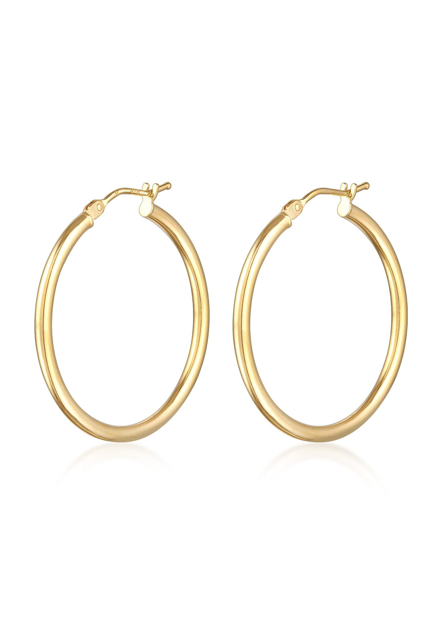 Elli Premium Paar Creolen Creolen Basic Bügelverschluss 375er Gelbgold günstig online kaufen