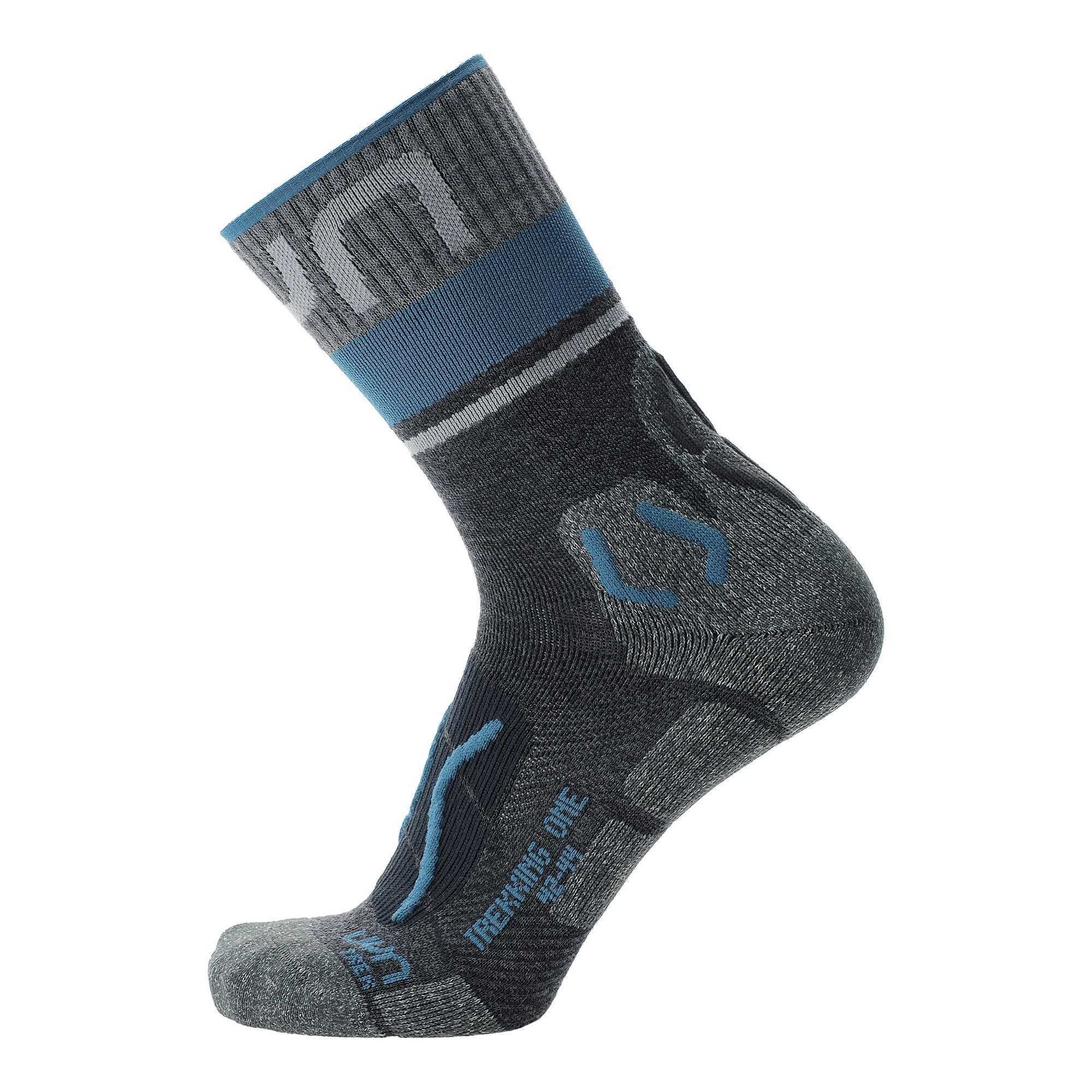 UYN Sneakersocken Herren Trekking Socken - One Merino Socks Grey - Blue